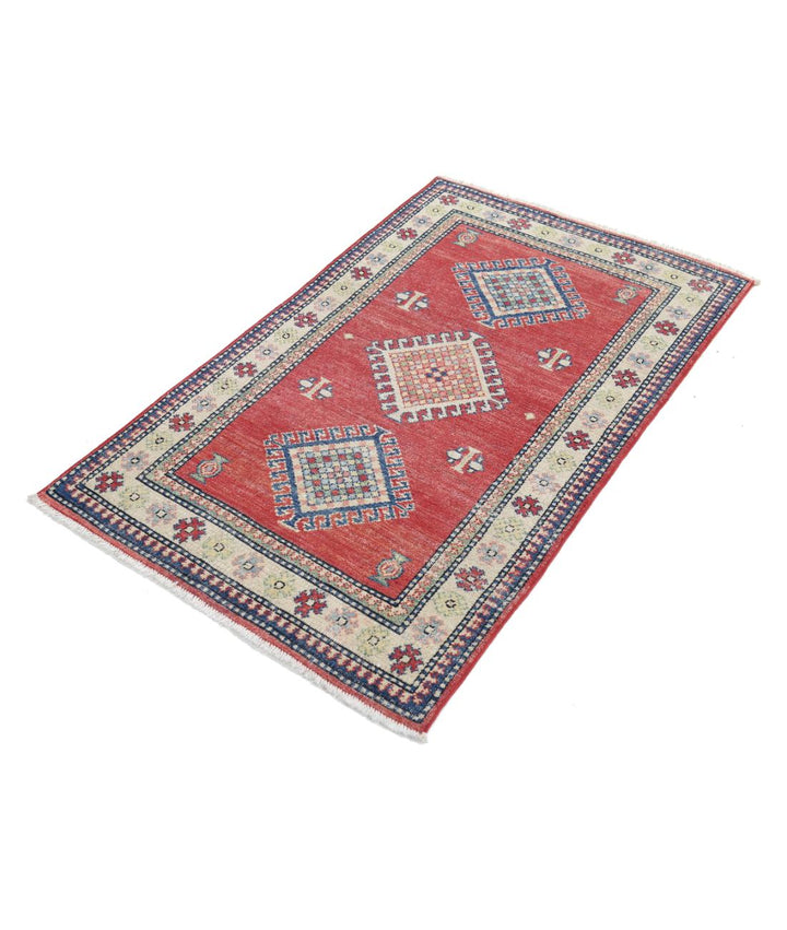 Hand Knotted Tribal Kazak Wool Rug 2' 10" x 4' 7" - No. AT55558