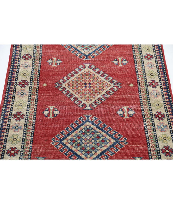 Hand Knotted Tribal Kazak Wool Rug 2' 10" x 4' 7" - No. AT55558