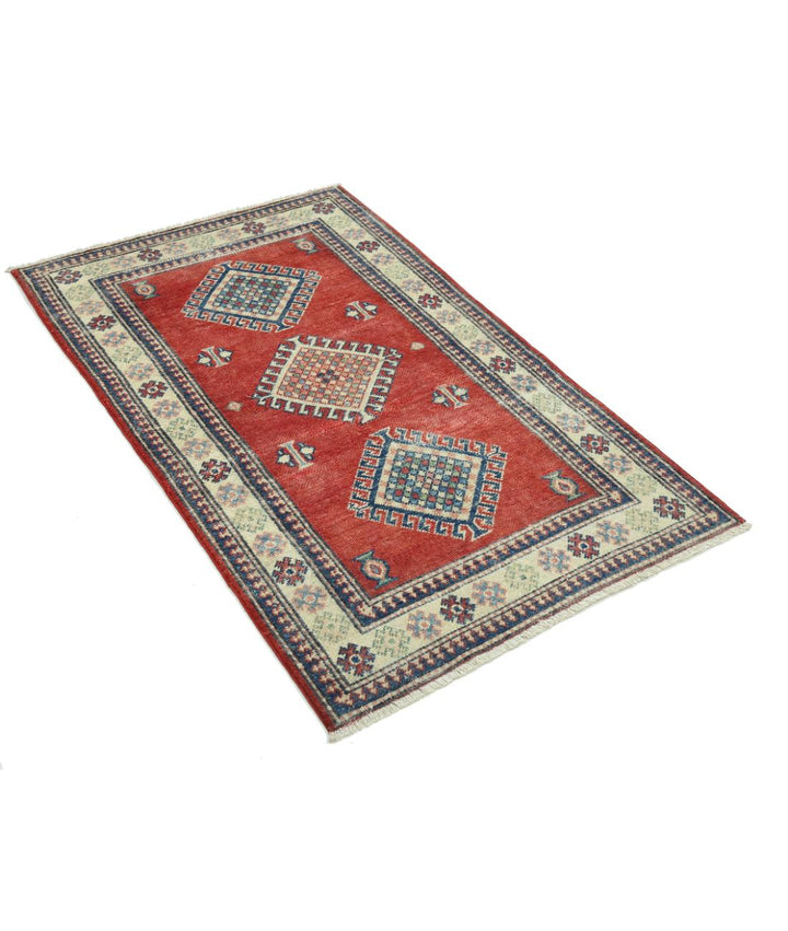 Hand Knotted Tribal Kazak Wool Rug 2' 10" x 4' 10" - No. AT76477
