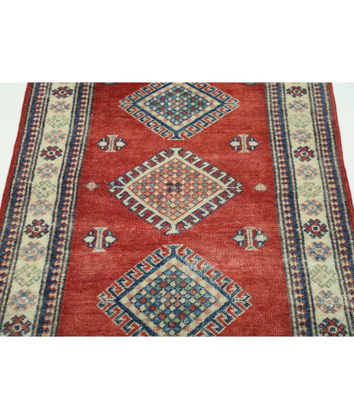 Hand Knotted Tribal Kazak Wool Rug 2' 10" x 4' 10" - No. AT76477