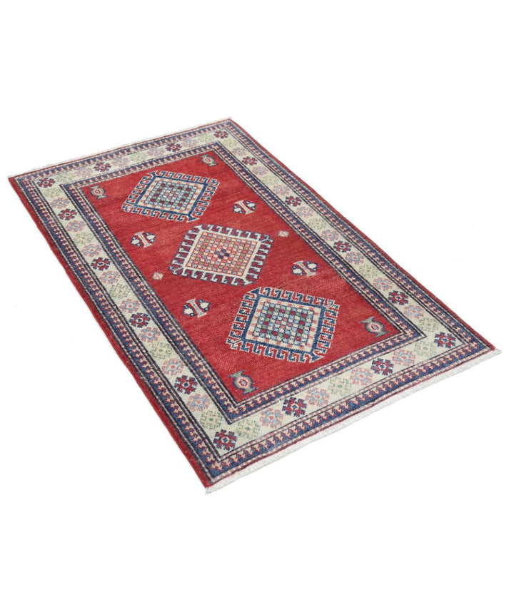 Hand Knotted Tribal Kazak Wool Rug 2' 10" x 4' 8" - No. AT37072
