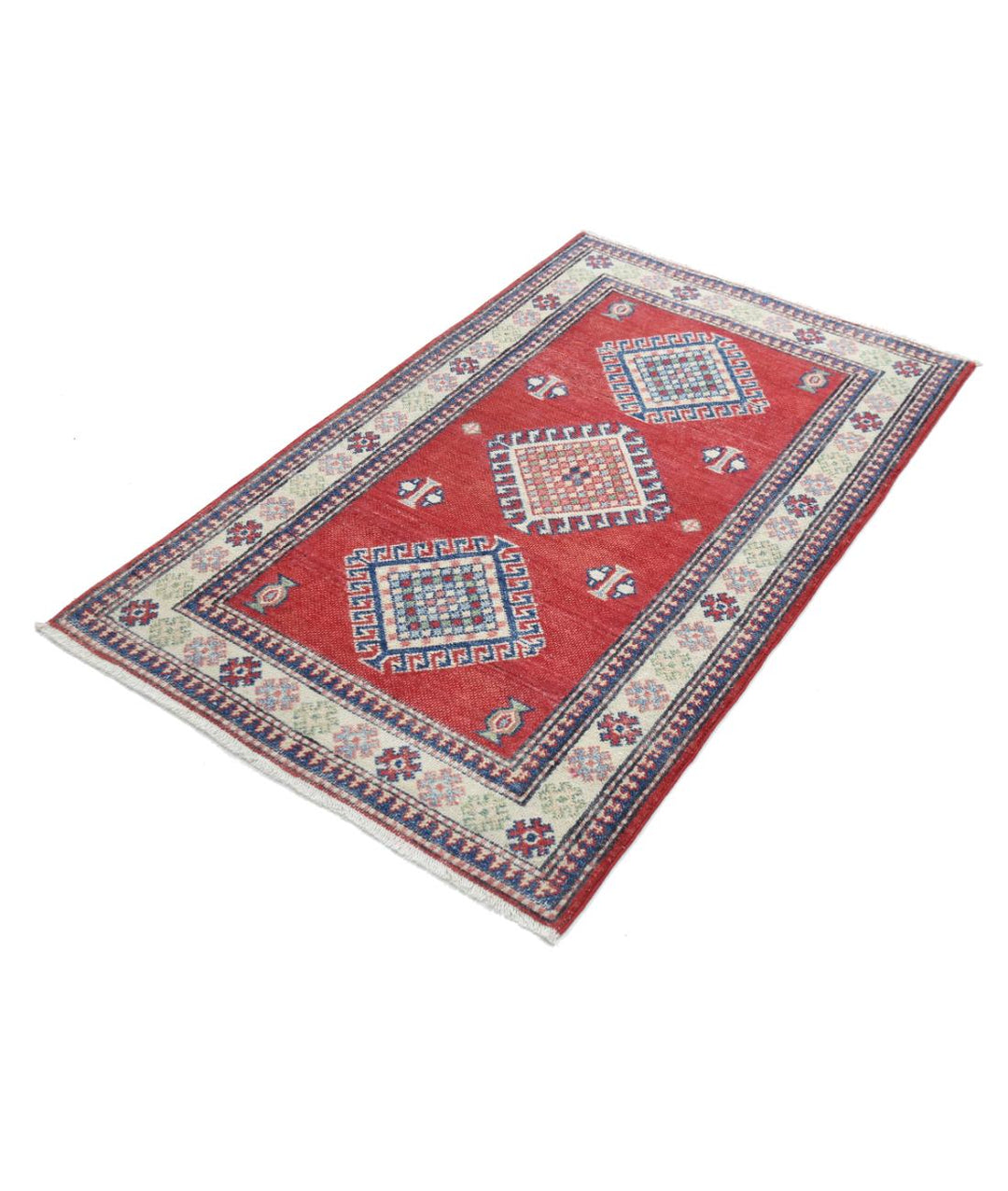 Hand Knotted Tribal Kazak Wool Rug 2' 10" x 4' 8" - No. AT37072