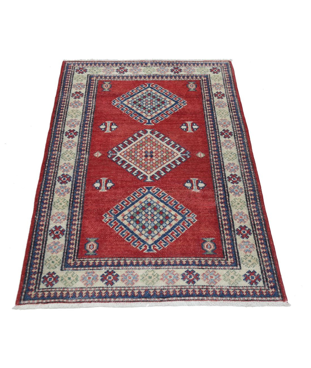 Hand Knotted Tribal Kazak Wool Rug 2' 10" x 4' 8" - No. AT37072