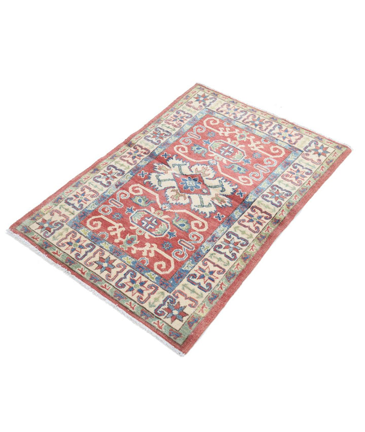 Hand Knotted Tribal Kazak Wool Rug 2' 8" x 4' 0" - No. AT26597