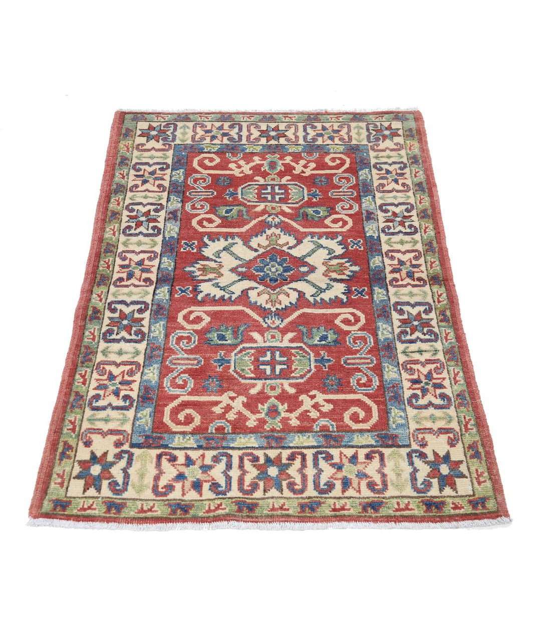 Hand Knotted Tribal Kazak Wool Rug 2' 8" x 4' 0" - No. AT26597