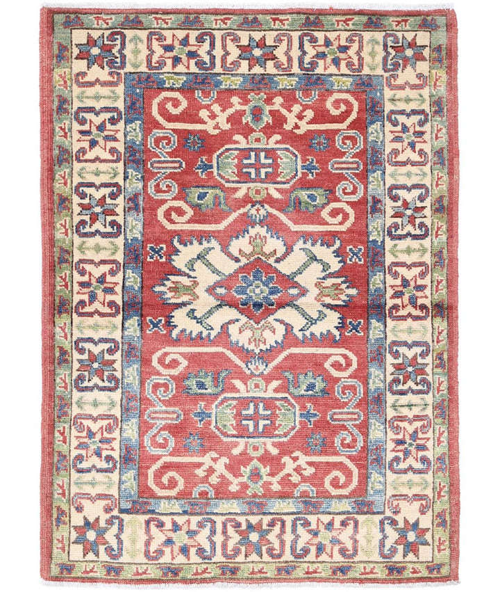 Hand Knotted Tribal Kazak Wool Rug 2' 8" x 4' 0" - No. AT26597
