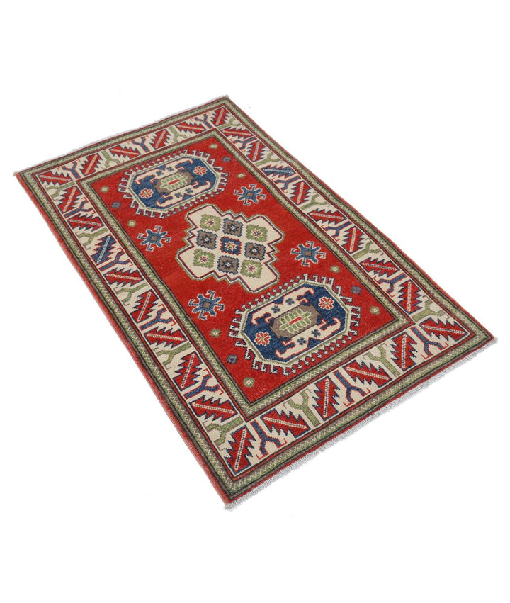 Hand Knotted Tribal Kazak Wool Rug 2' 9" x 4' 3" - No. AT90981
