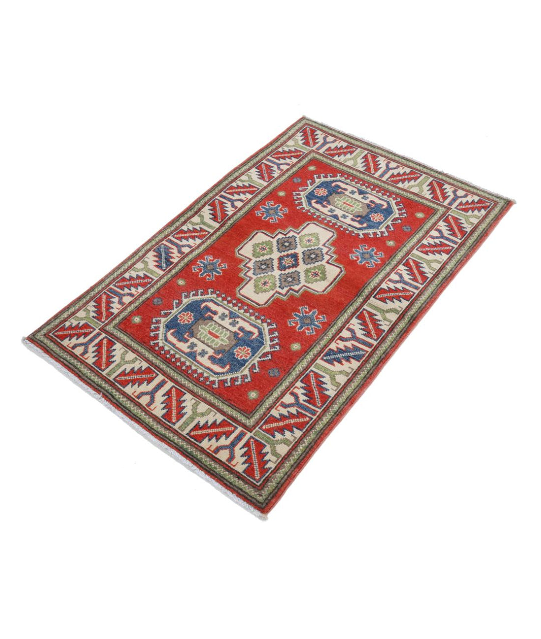Hand Knotted Tribal Kazak Wool Rug 2' 9" x 4' 3" - No. AT90981
