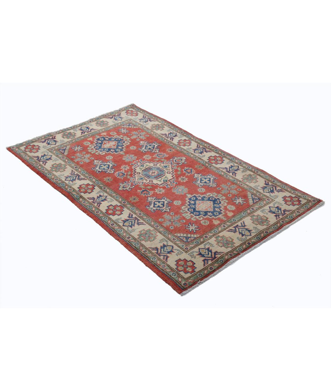 Hand Knotted Tribal Kazak Wool Rug 3' 0" x 4' 10" - No. AT26840