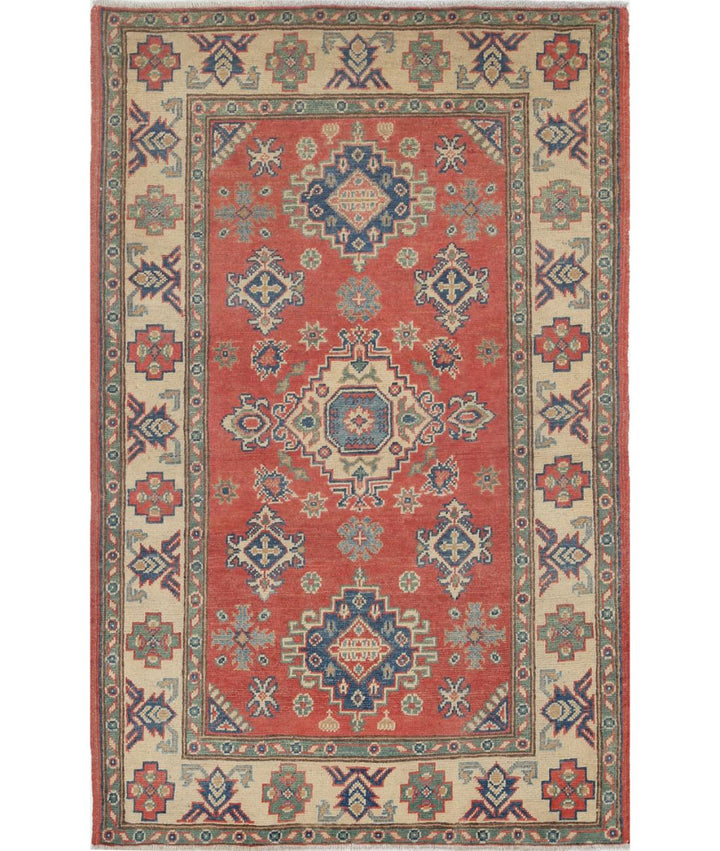 Hand Knotted Tribal Kazak Wool Rug 3' 0" x 4' 10" - No. AT26840