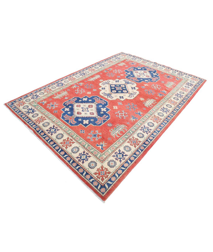 Hand Knotted Tribal Kazak Wool Rug 6' 7" x 9' 4" - No. AT11229