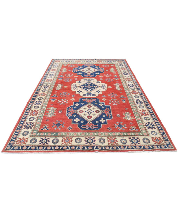 Hand Knotted Tribal Kazak Wool Rug 6' 7" x 9' 4" - No. AT11229
