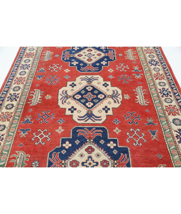 Hand Knotted Tribal Kazak Wool Rug 6' 7" x 9' 4" - No. AT11229