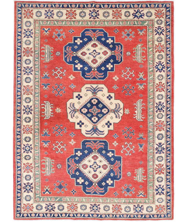 Hand Knotted Tribal Kazak Wool Rug 6' 7" x 9' 4" - No. AT11229