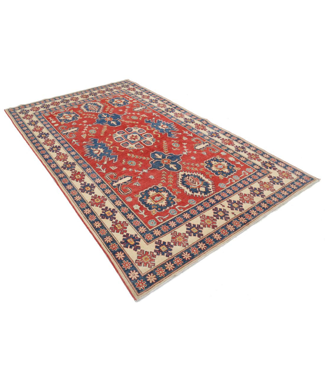Hand Knotted Tribal Kazak Wool Rug 5' 6" x 8' 10" - No. AT53864