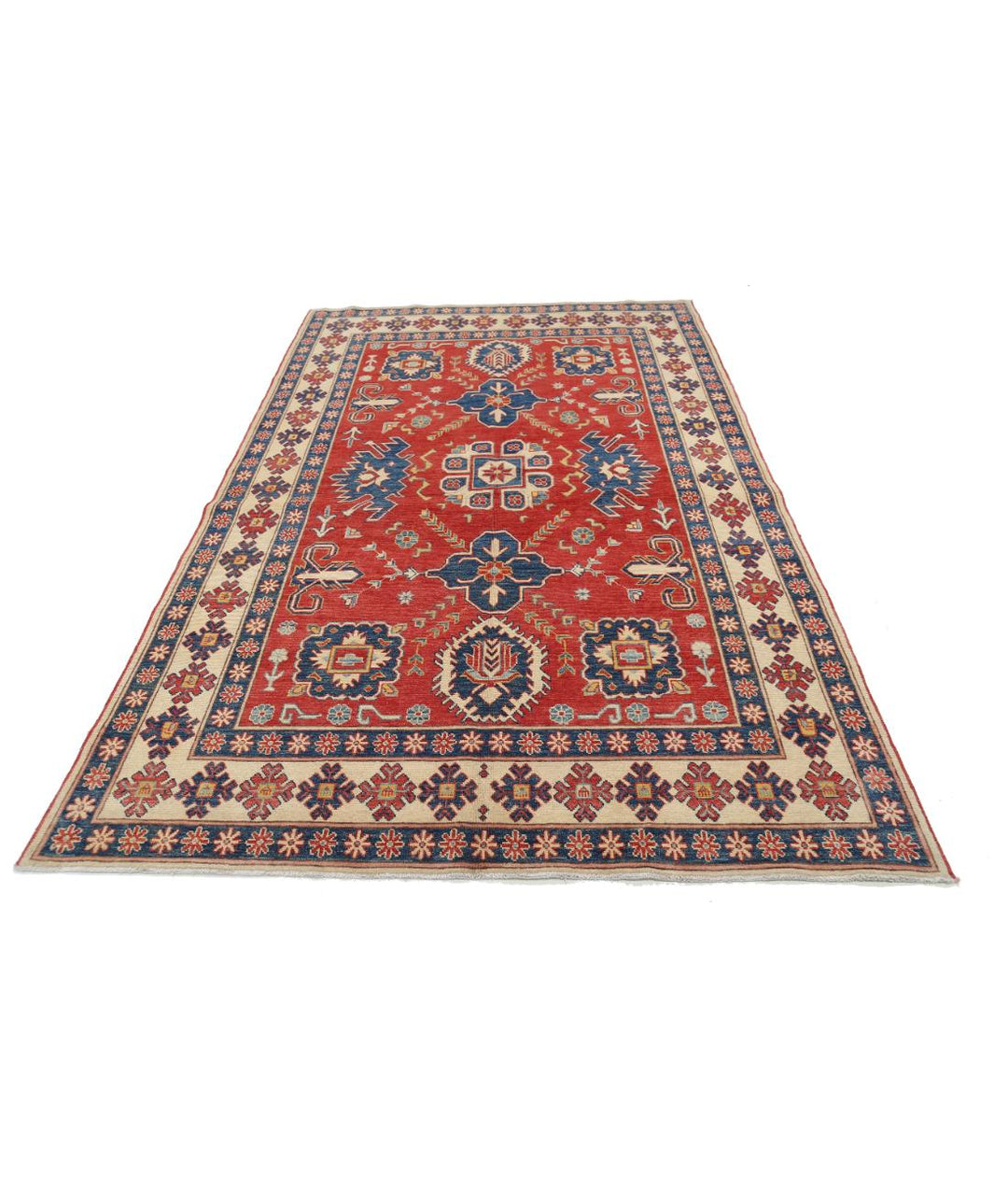 Hand Knotted Tribal Kazak Wool Rug 5' 6" x 8' 10" - No. AT53864