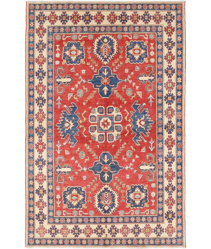 Hand Knotted Tribal Kazak Wool Rug 5' 6" x 8' 10" - No. AT53864