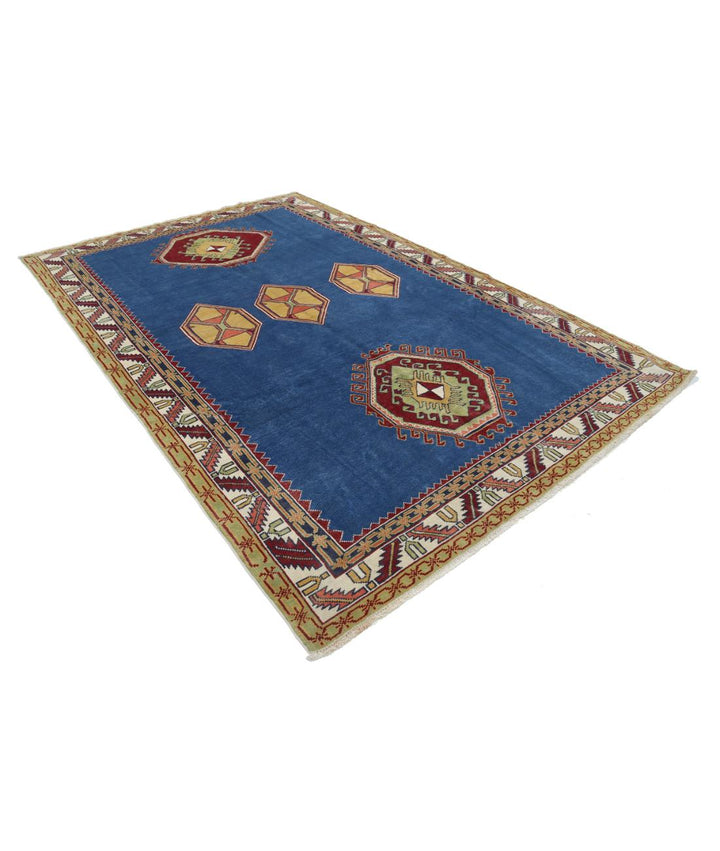 Hand Knotted Tribal Kazak Wool Rug 7' 4" x 10' 10" - No. AT81955