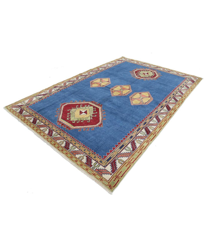 Hand Knotted Tribal Kazak Wool Rug 7' 4" x 10' 10" - No. AT81955