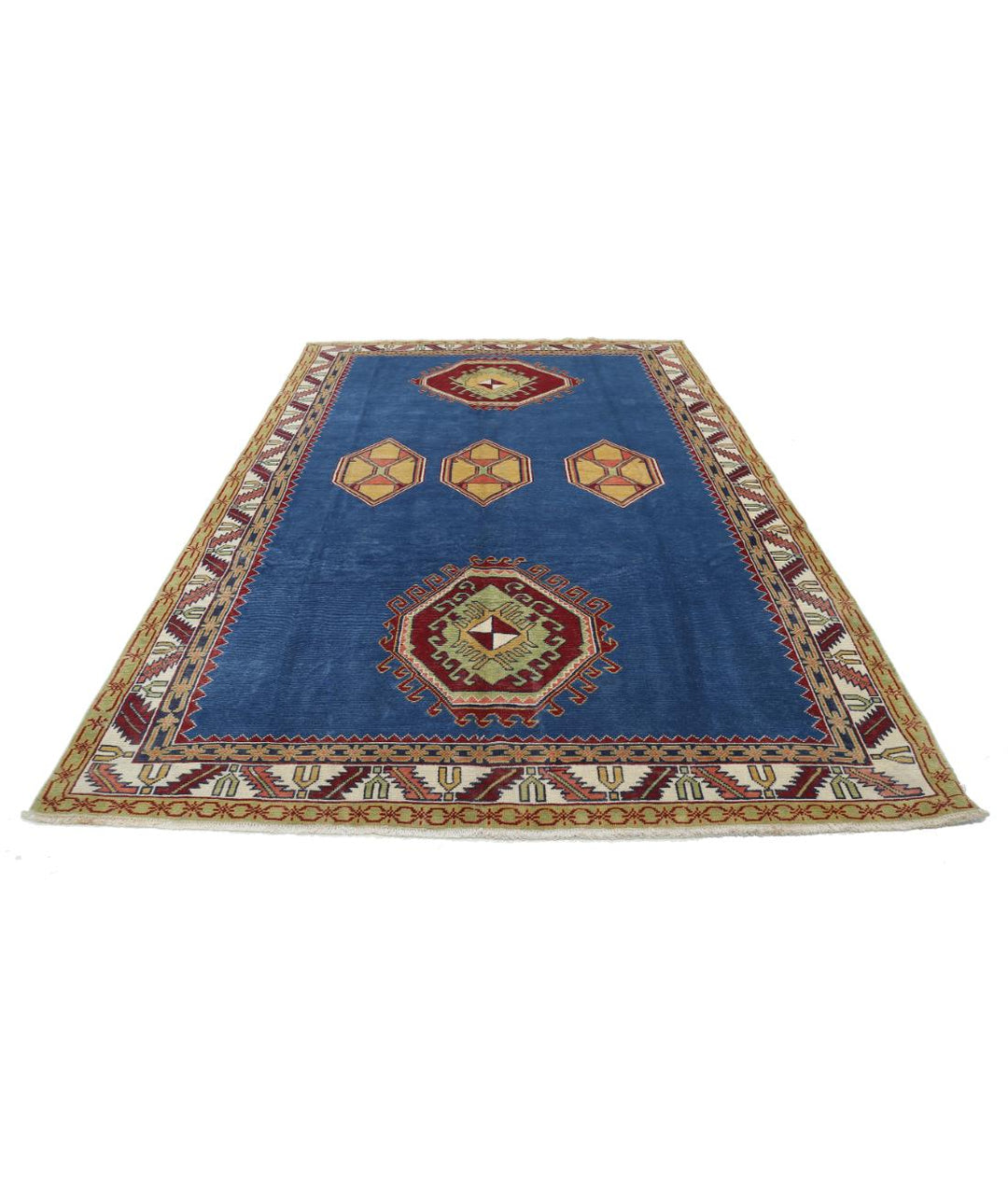 Hand Knotted Tribal Kazak Wool Rug 7' 4" x 10' 10" - No. AT81955