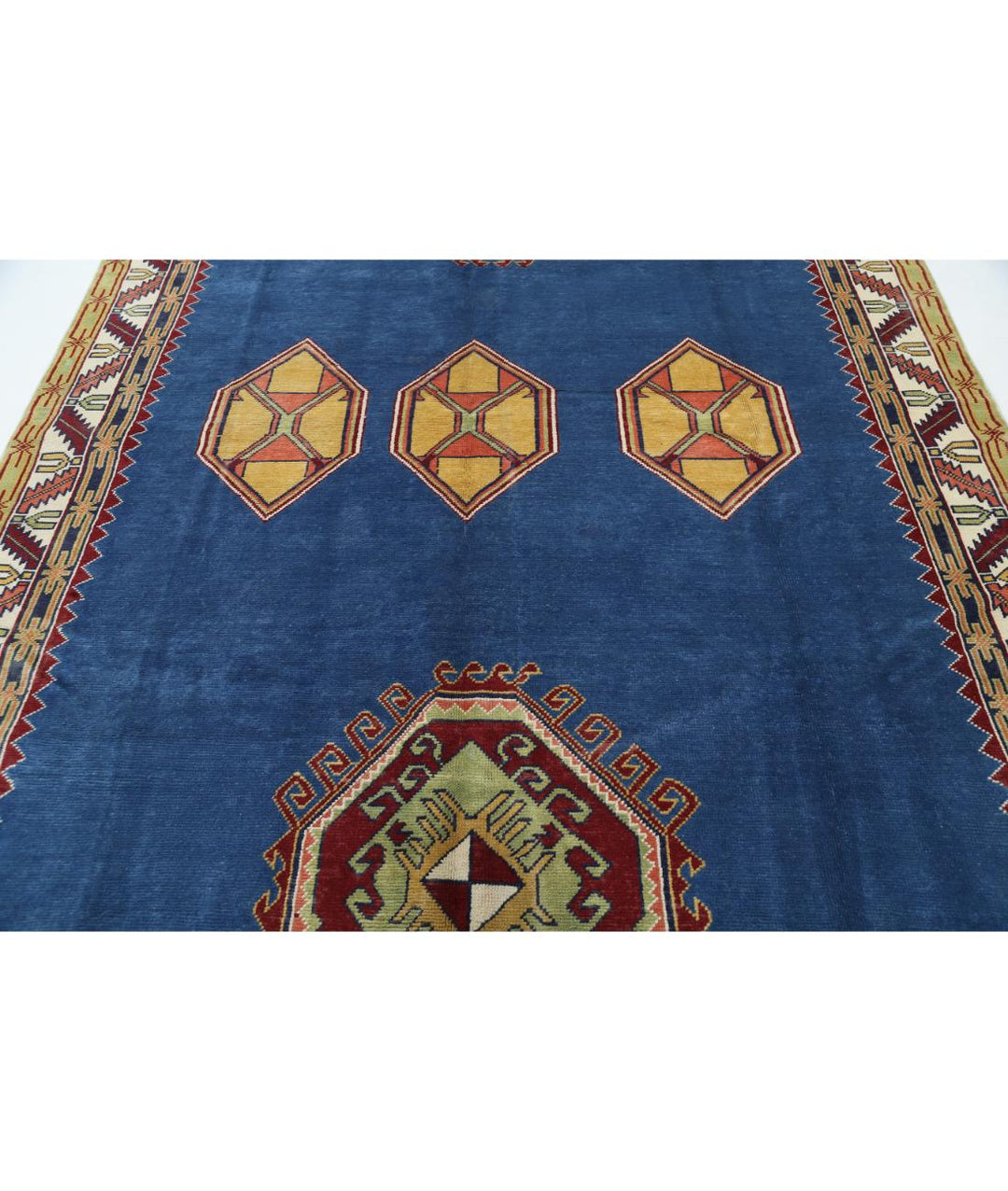 Hand Knotted Tribal Kazak Wool Rug 7' 4" x 10' 10" - No. AT81955