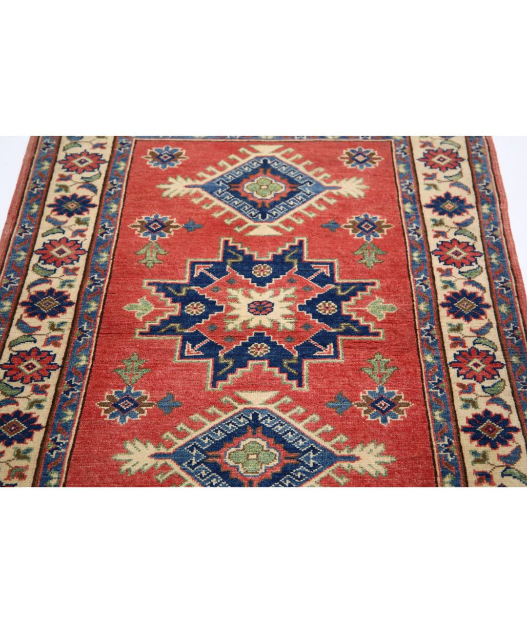 Hand Knotted Tribal Kazak Wool Rug 3' 3" x 4' 8" - No. AT97664