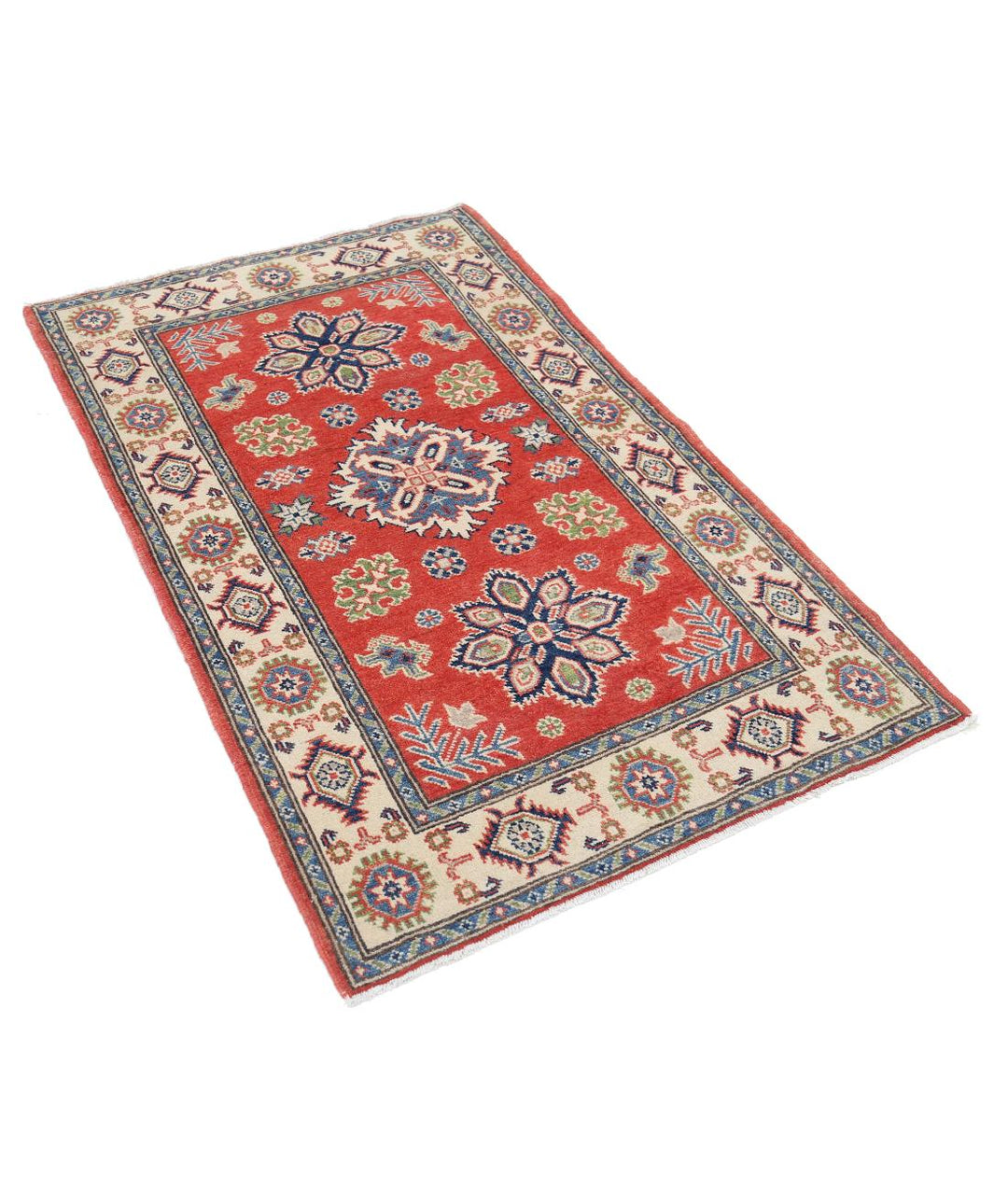 Hand Knotted Tribal Kazak Wool Rug 3' 0" x 4' 11" - No. AT63618
