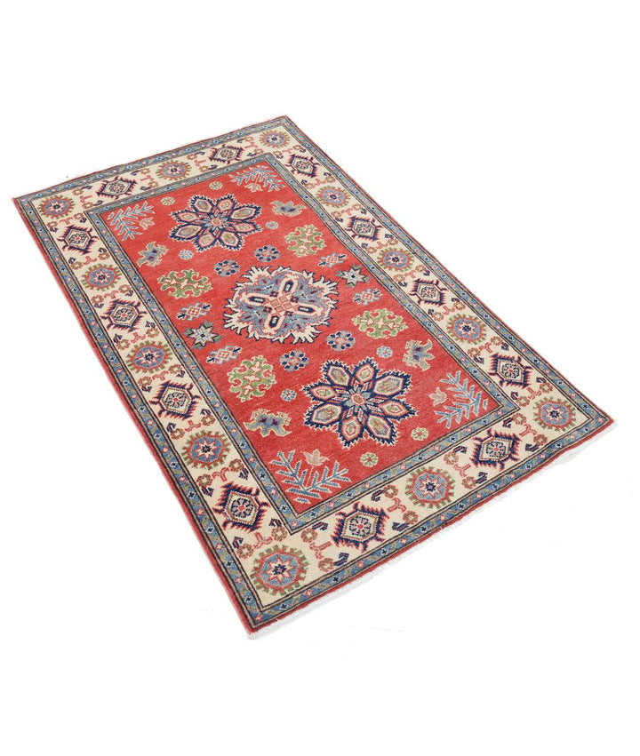 Hand Knotted Tribal Kazak Wool Rug 3' 1" x 4' 10" - No. AT35660