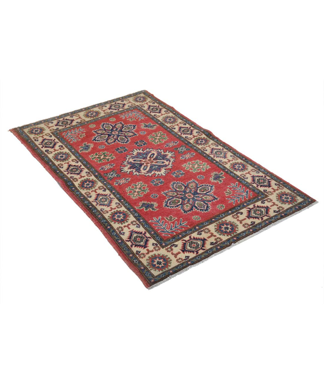 Hand Knotted Tribal Kazak Wool Rug 3' 0" x 4' 11" - No. AT84401