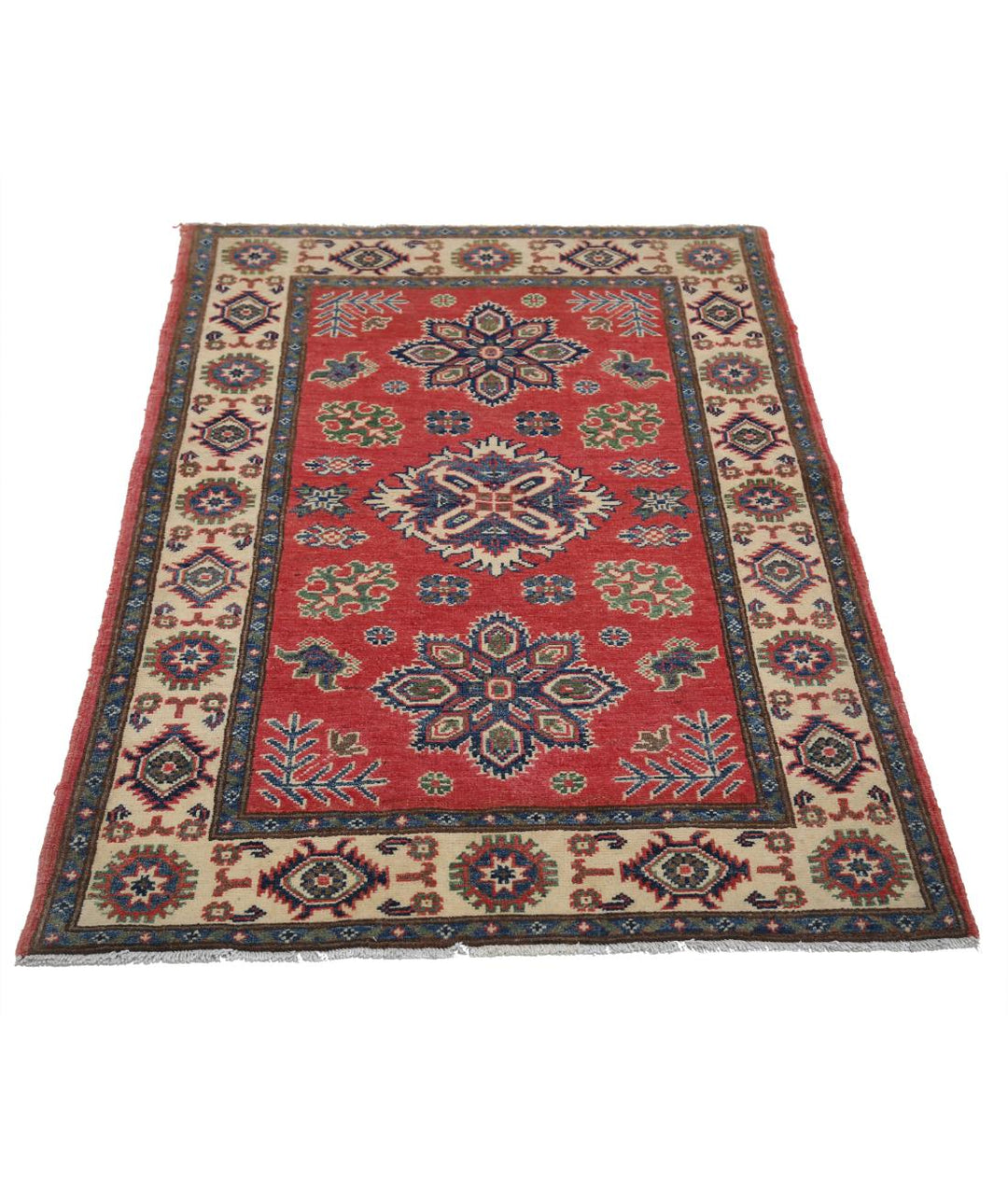 Hand Knotted Tribal Kazak Wool Rug 3' 0" x 4' 11" - No. AT84401