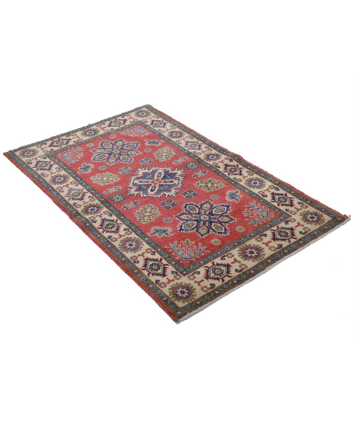Hand Knotted Tribal Kazak Wool Rug 3' 0" x 4' 11" - No. AT84401
