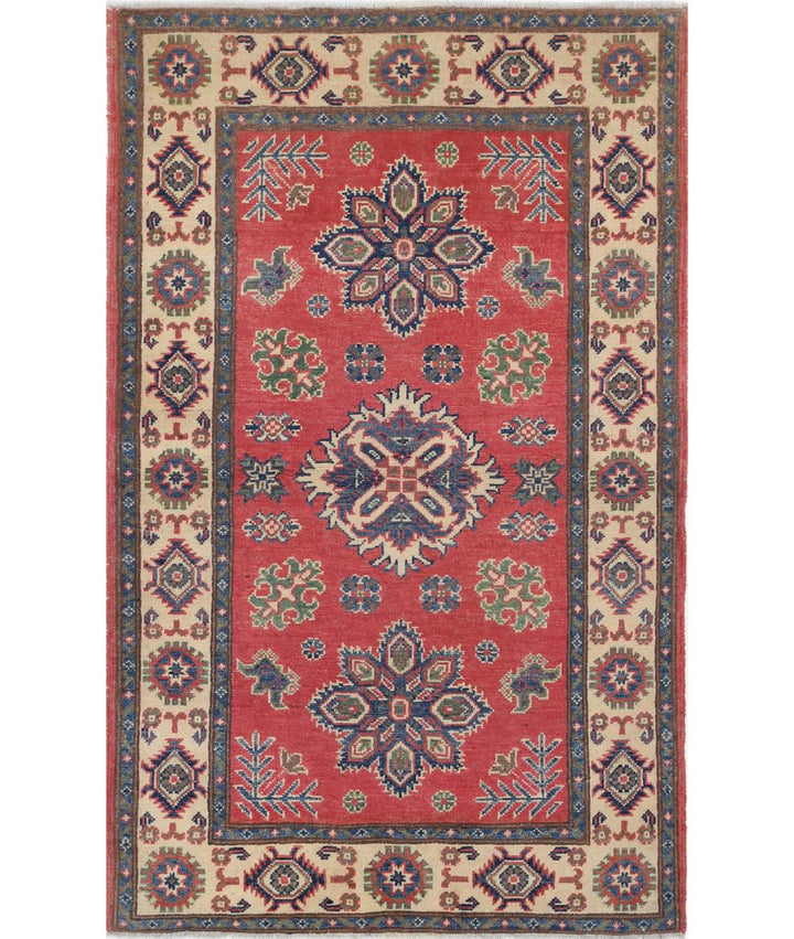 Hand Knotted Tribal Kazak Wool Rug 3' 0" x 4' 11" - No. AT84401