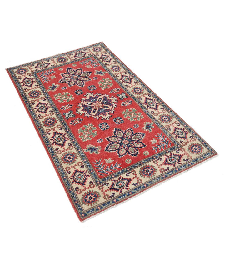 Hand Knotted Tribal Kazak Wool Rug 3' 0" x 4' 11" - No. AT91196