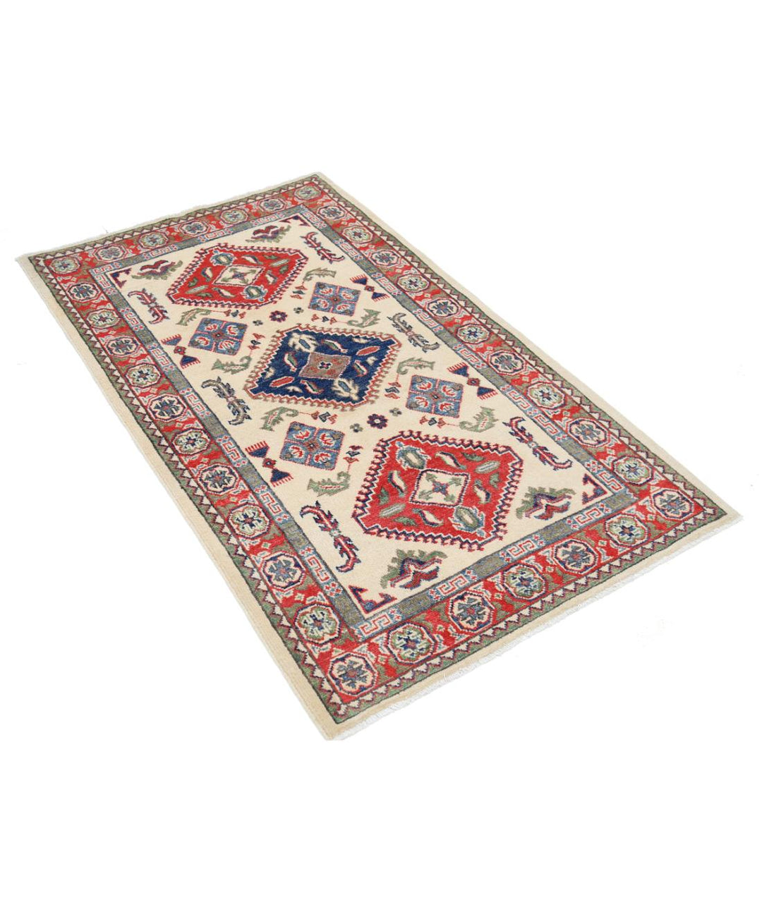 Hand Knotted Tribal Kazak Wool Rug 3' 1" x 5' 2" - No. AT45681