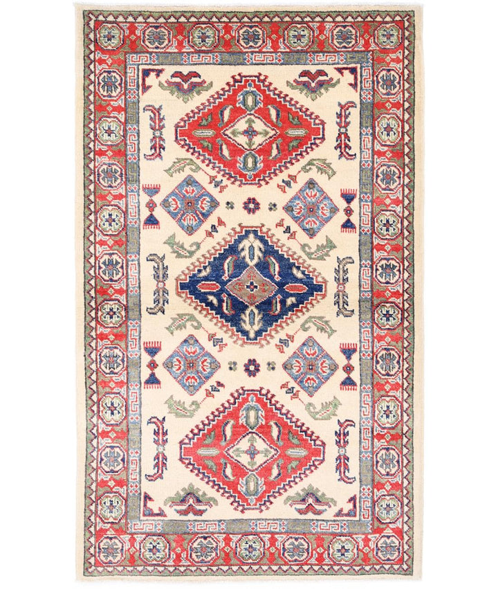 Hand Knotted Tribal Kazak Wool Rug 3' 1" x 5' 2" - No. AT45681