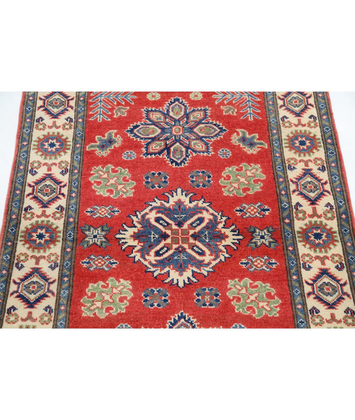 Hand Knotted Tribal Kazak Wool Rug 3' 3" x 4' 7" - No. AT86366