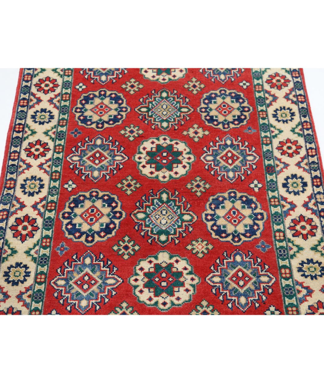 Hand Knotted Tribal Kazak Wool Rug 3' 3" x 4' 11" - No. AT52010