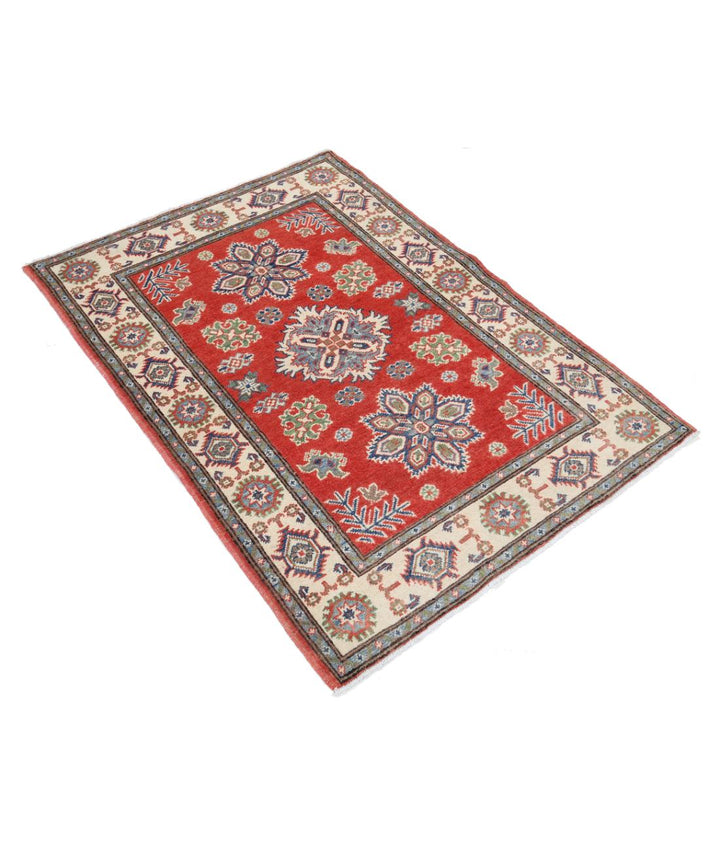 Hand Knotted Tribal Kazak Wool Rug 3' 3" x 4' 9" - No. AT80949