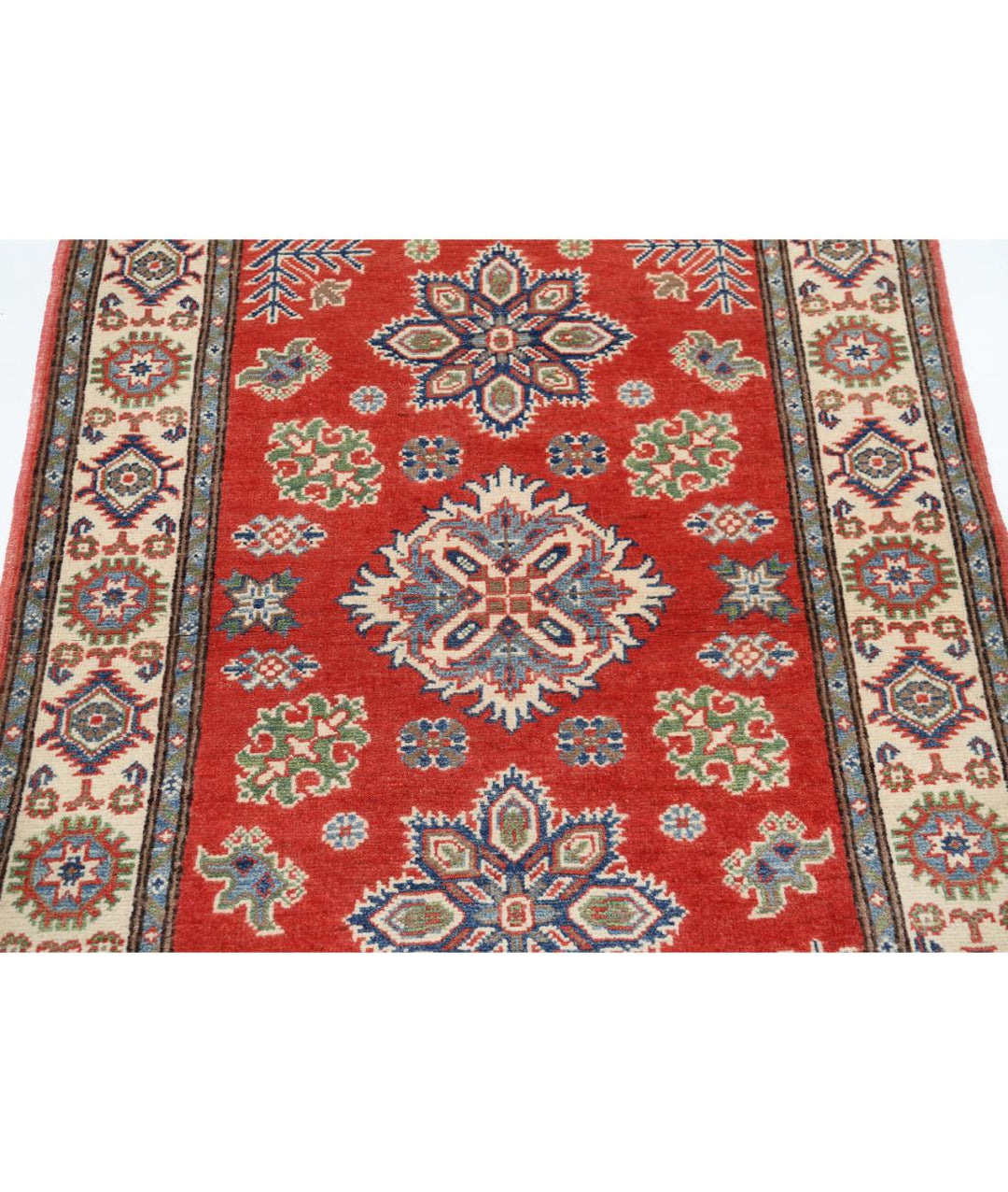 Hand Knotted Tribal Kazak Wool Rug 3' 3" x 4' 9" - No. AT80949