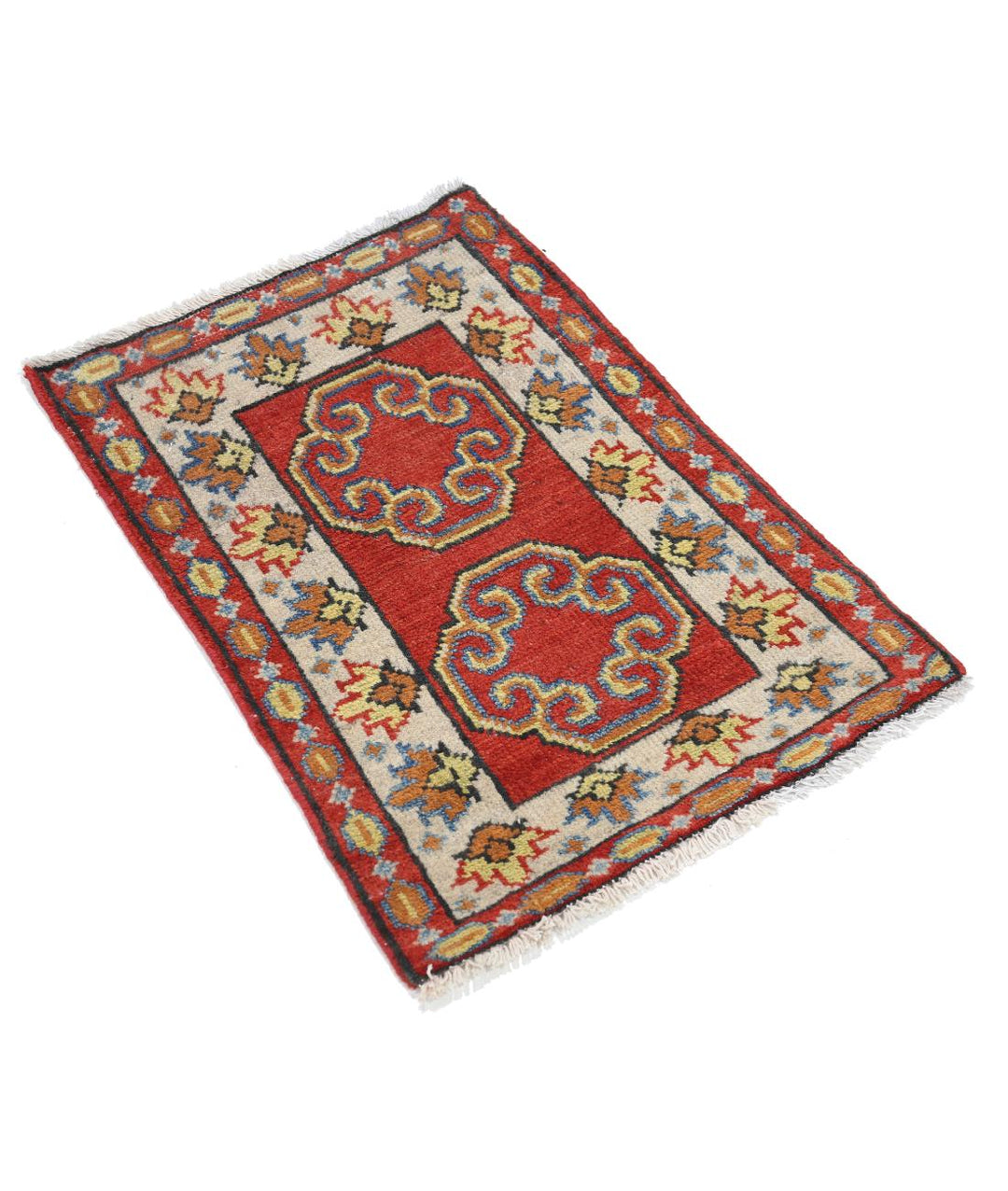 Hand Knotted Tribal Kazak Wool Rug 1' 7" x 2' 3" - No. AT35561