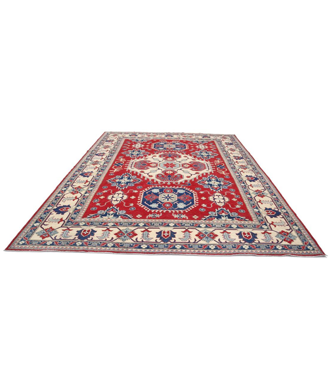 Hand Knotted Tribal Kazak Wool Rug 9' 8" x 12' 5" - No. AT85536