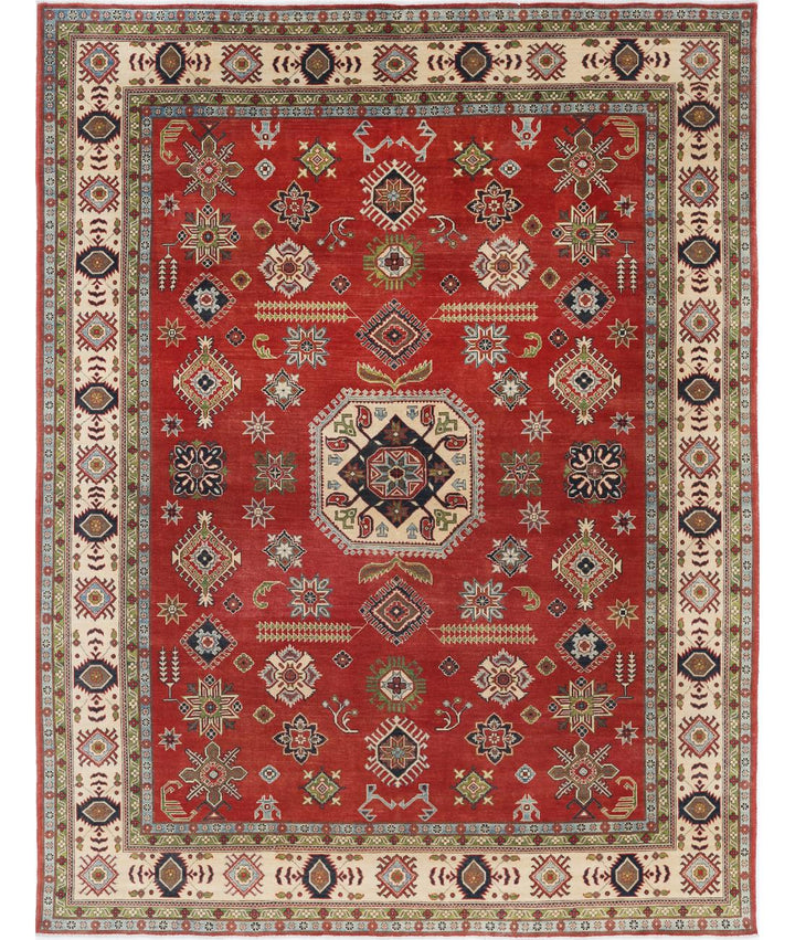 Hand Knotted Tribal Kazak Wool Rug 9' 0" x 11' 7" - No. AT92640
