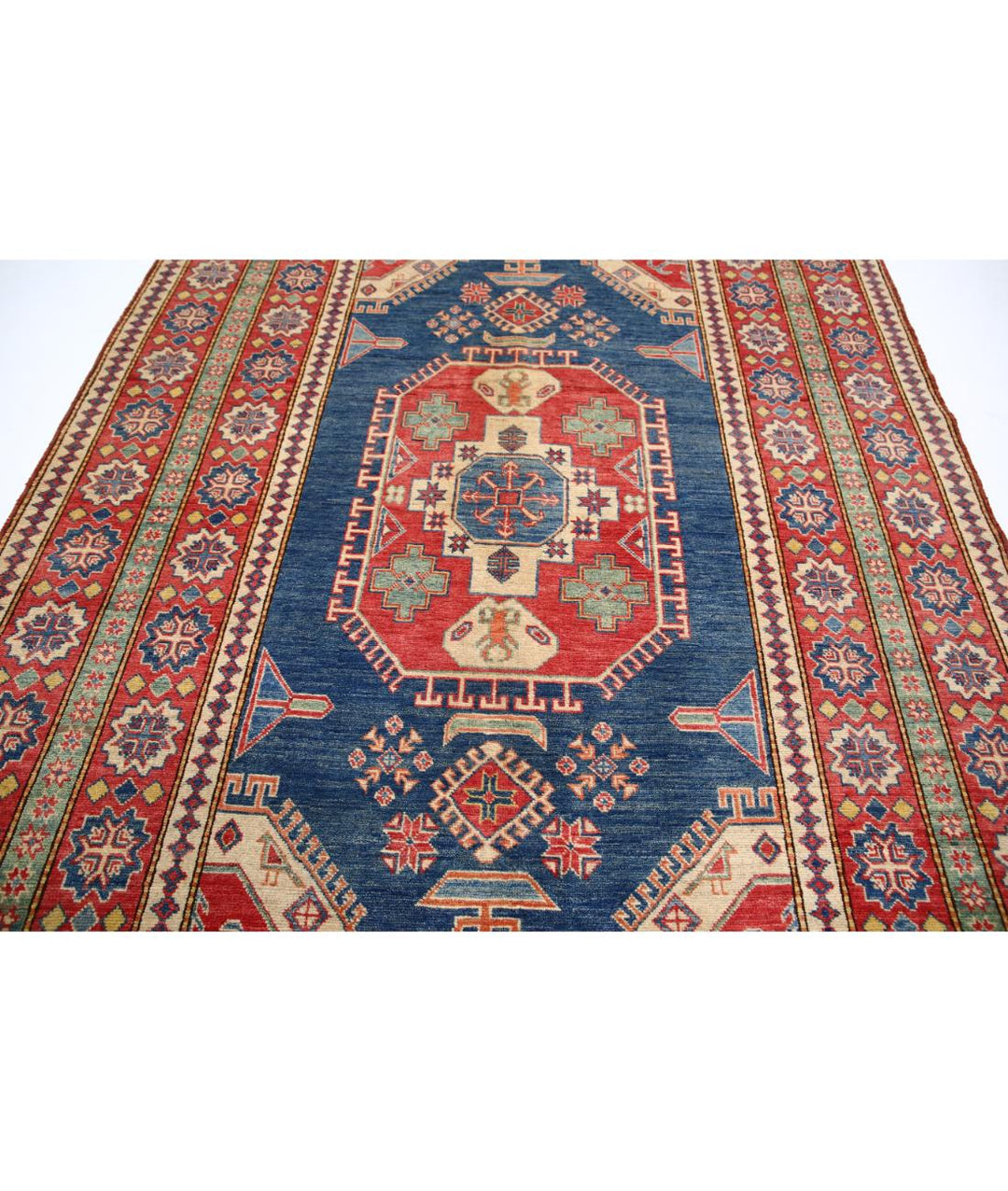 Hand Knotted Tribal Kazak Wool Rug 6' 8" x 9' 7" - No. AT19953