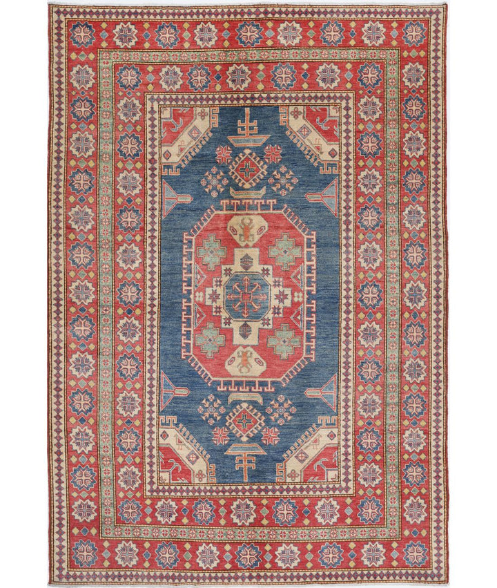 Hand Knotted Tribal Kazak Wool Rug 6' 8" x 9' 7" - No. AT19953