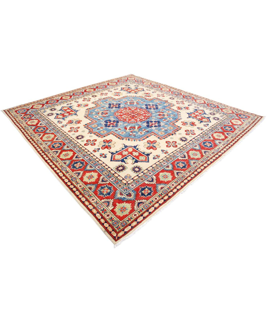 Hand Knotted Tribal Kazak Wool Rug 9' 9" x 10' 0" - No. AT41338