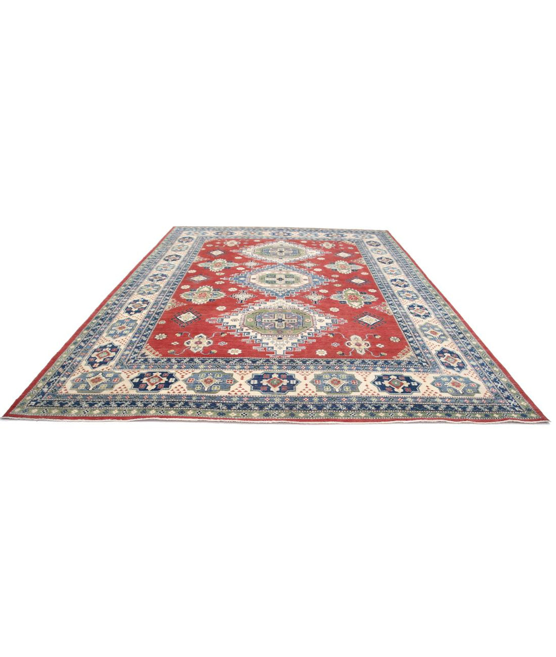 Hand Knotted Tribal Kazak Wool Rug 10' 1" x 13' 3" - No. AT32768