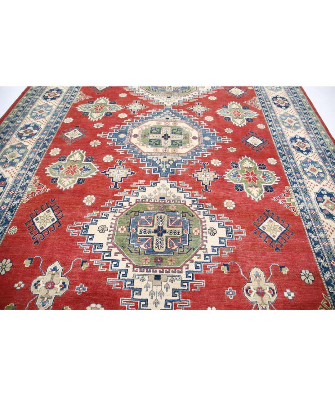 Hand Knotted Tribal Kazak Wool Rug 10' 1" x 13' 3" - No. AT32768