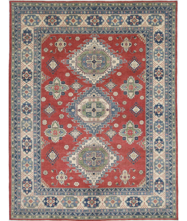 Hand Knotted Tribal Kazak Wool Rug 10' 1" x 13' 3" - No. AT32768