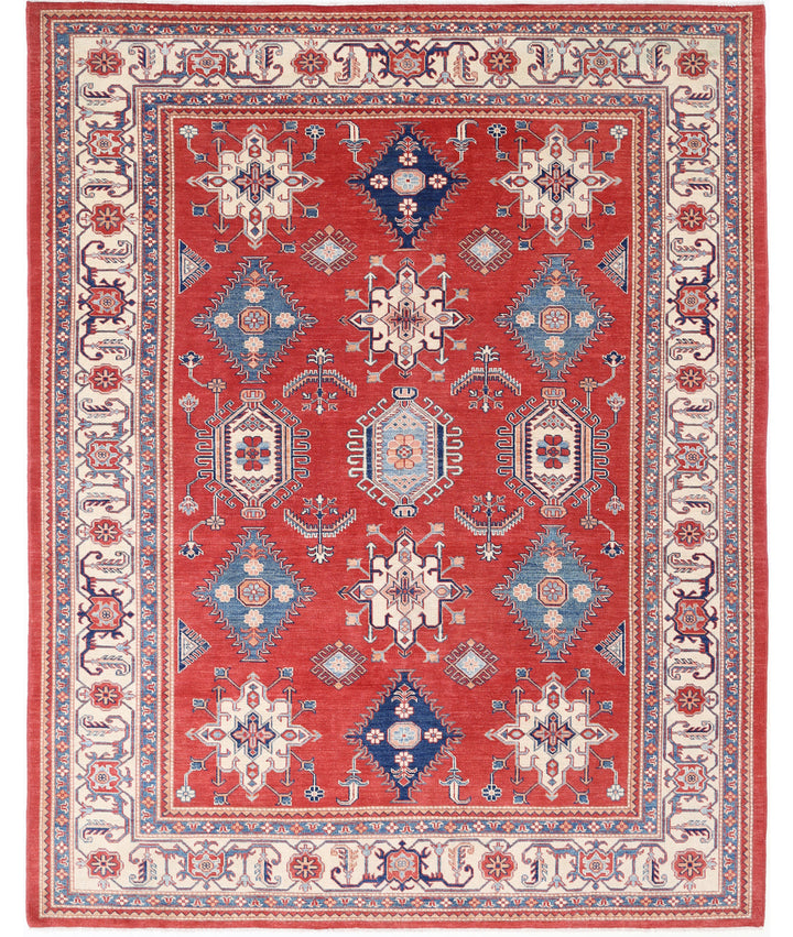 Hand Knotted Tribal Kazak Wool Rug 9' 4" x 11' 10" - No. AT64438