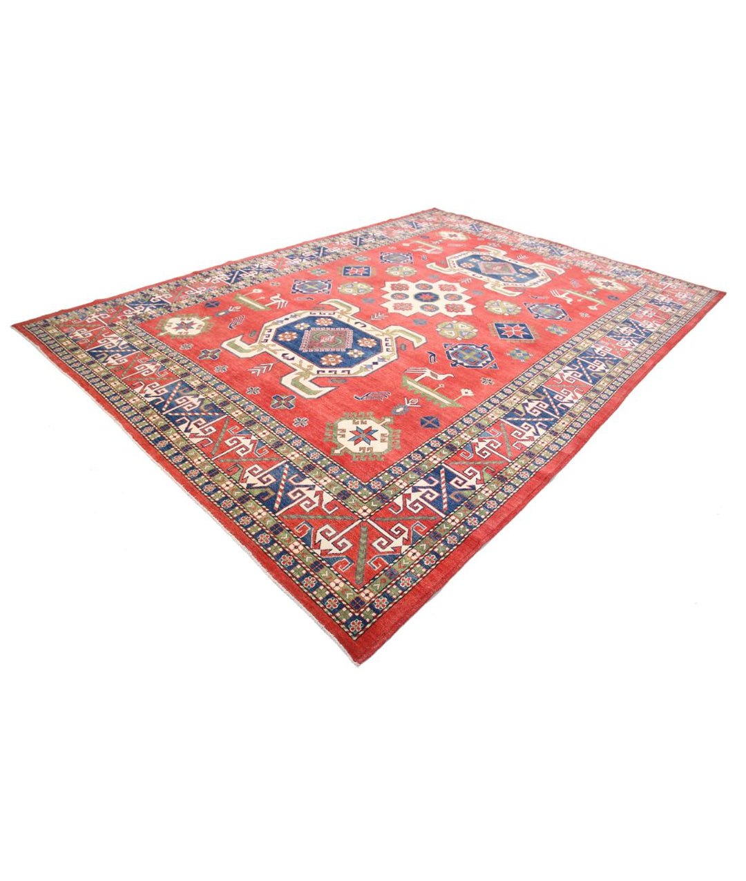Hand Knotted Tribal Kazak Wool Rug 9' 7" x 13' 10" - No. AT57720